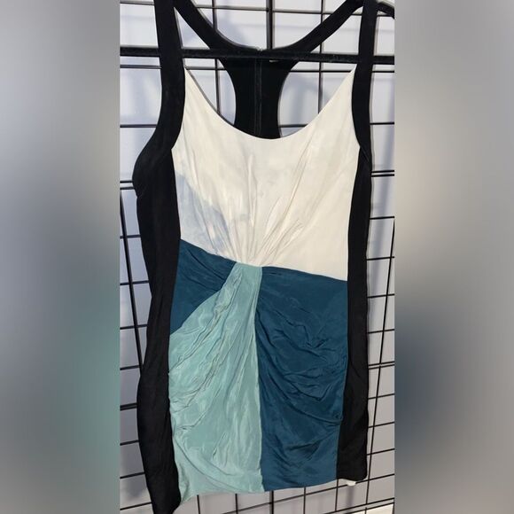 Rebecca Minkoff Colorblock racerback satin dress - Picture 3 of 10